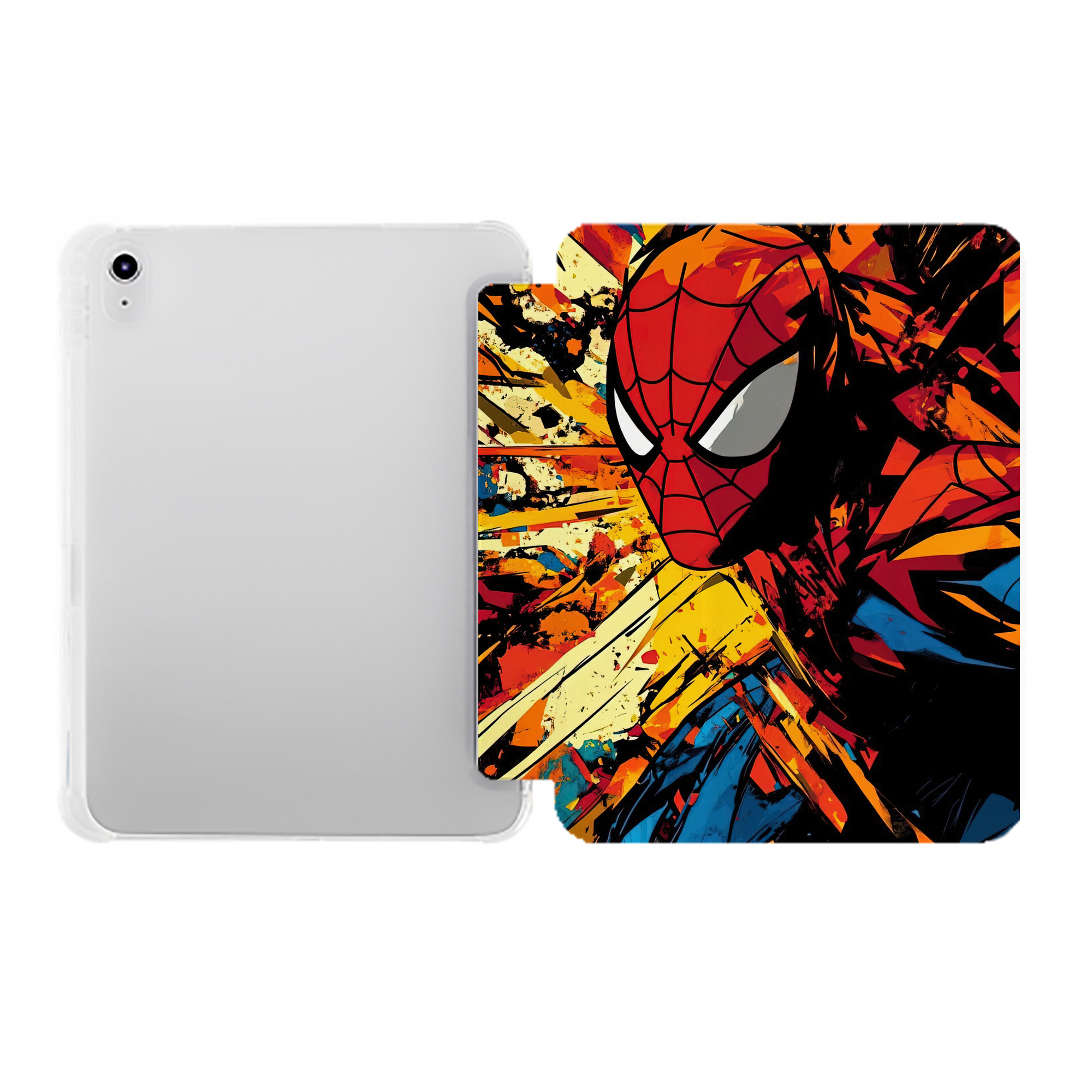 （画像用） Spider Man スパイダーマン IPad ケース ペン収納付き 三つ折りスタンド PUレザー×シリコン 対応機種9.5/10.5/10.9インチ
